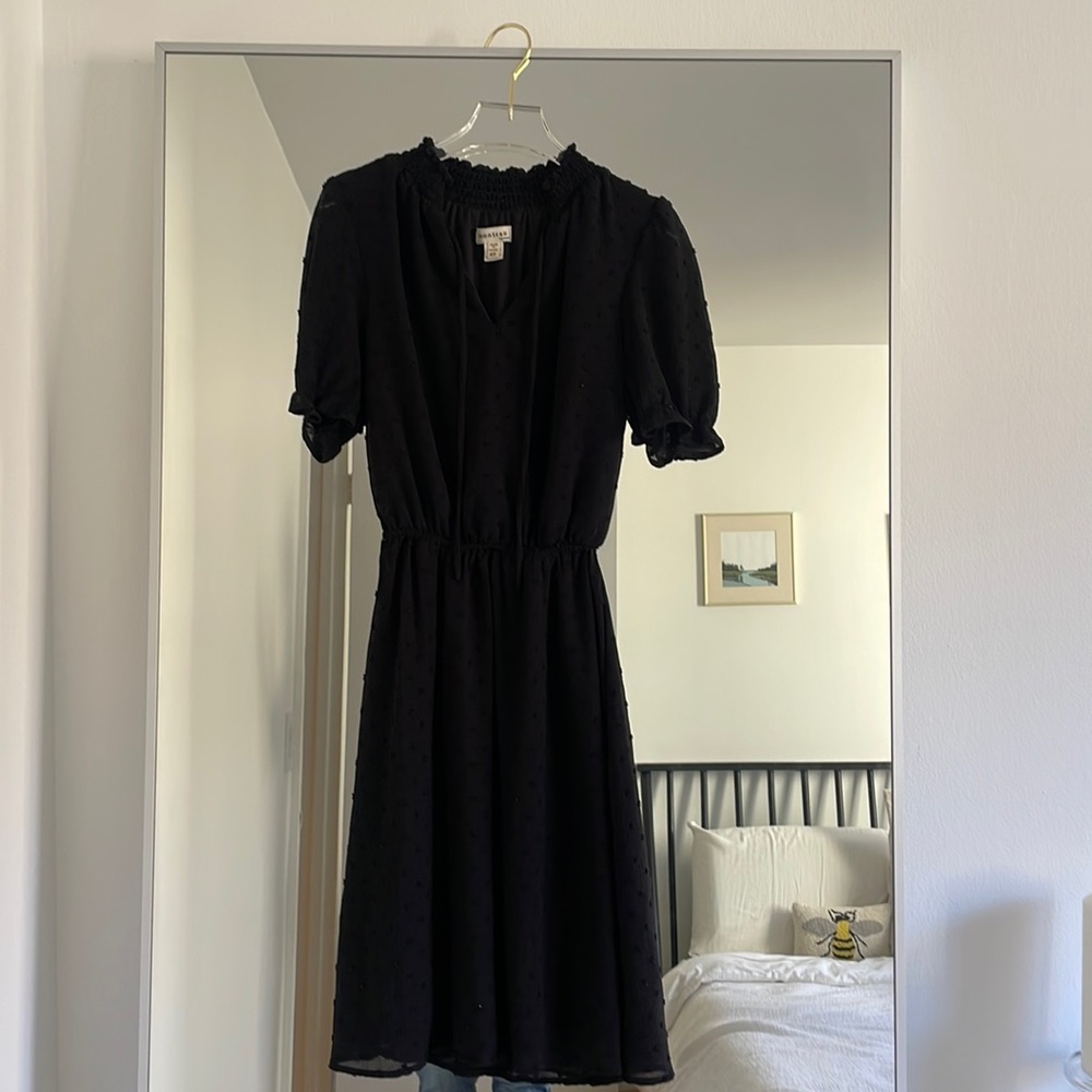Black Monteau Short-Sleeve Dress